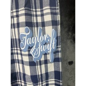 Taylor Swift Fearless Pajama Pants Medium Blue Plaid Lounge Sleepwear